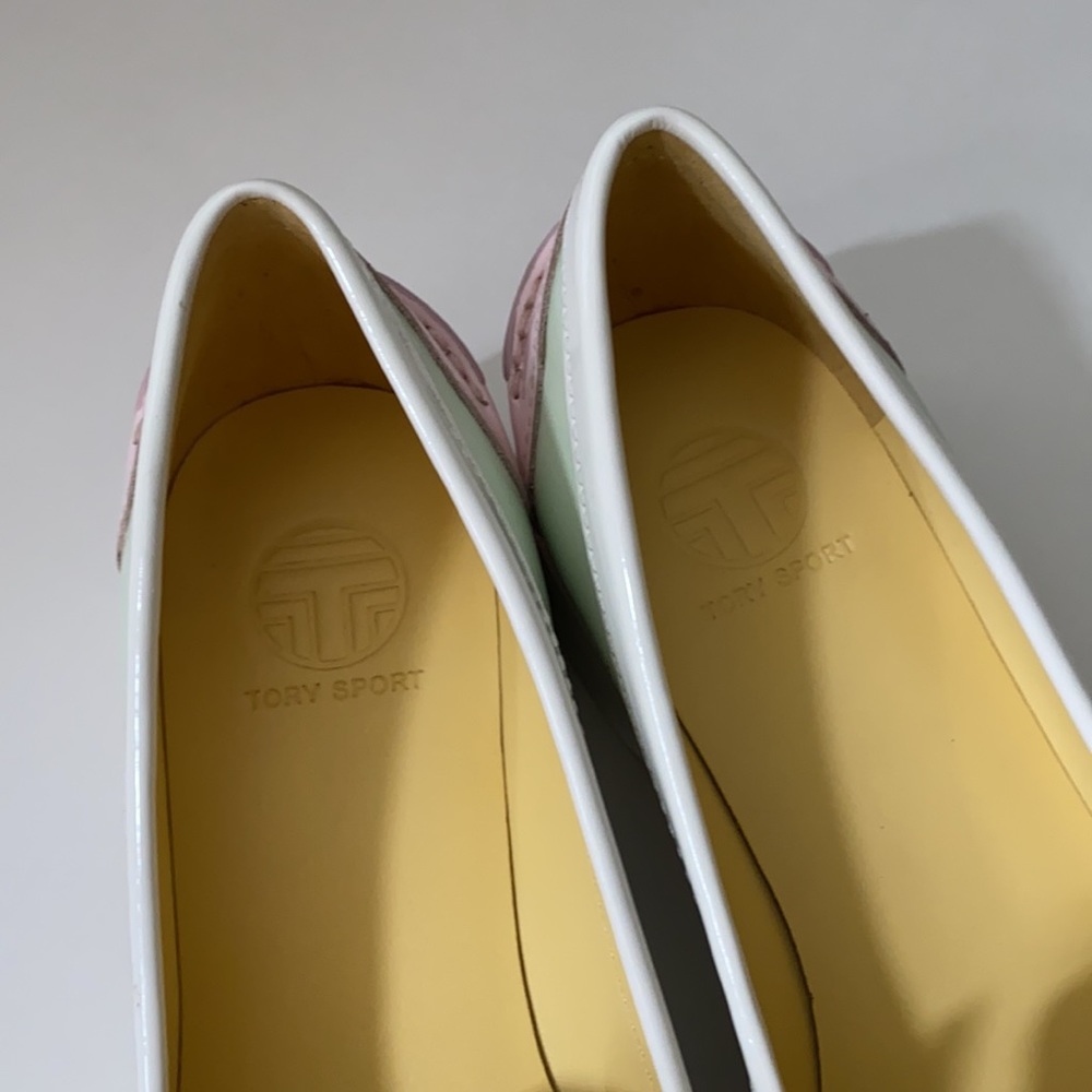 Tory Burch Color Block Pocket Tee Golf Loafer Flat - Picture 9 of 14